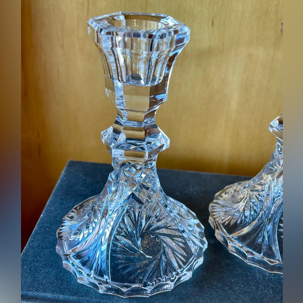 Anna Hutte Bleikristall 24% Lead Crystal Candlesticks- Germany - Picture 3 of 11